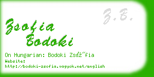 zsofia bodoki business card